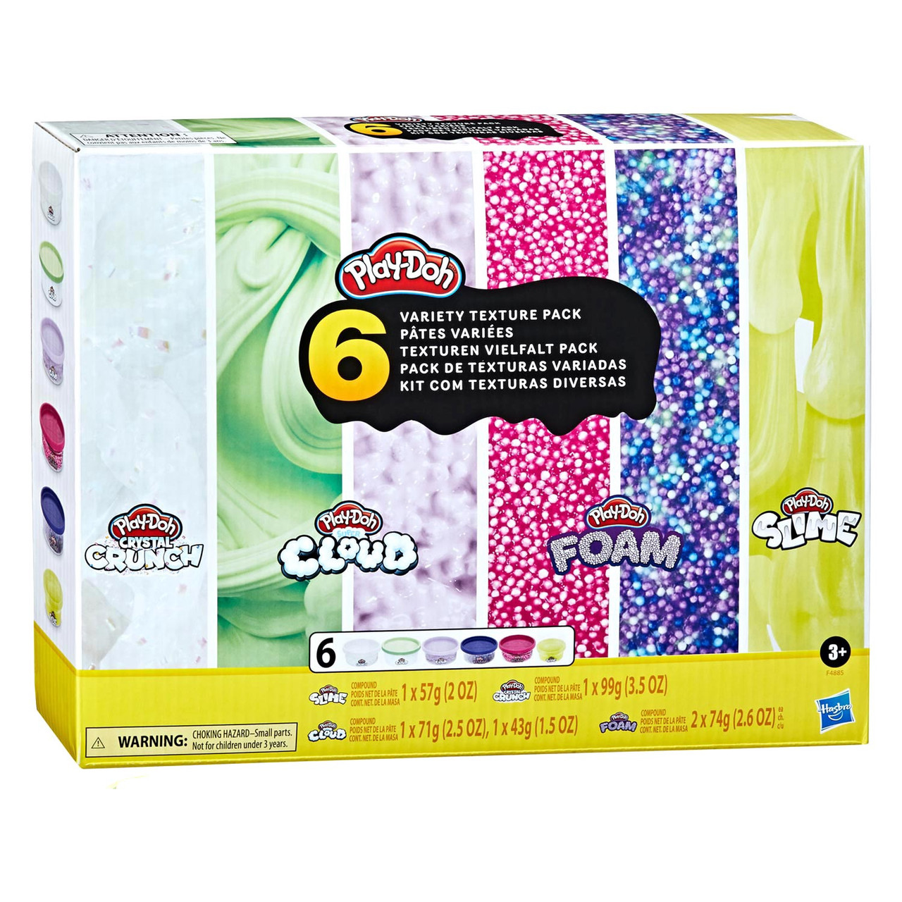 Play-Doh Slime, Crystal Crunch, Super Cloud, and Foam Scented 6 Variety  Texture Pack