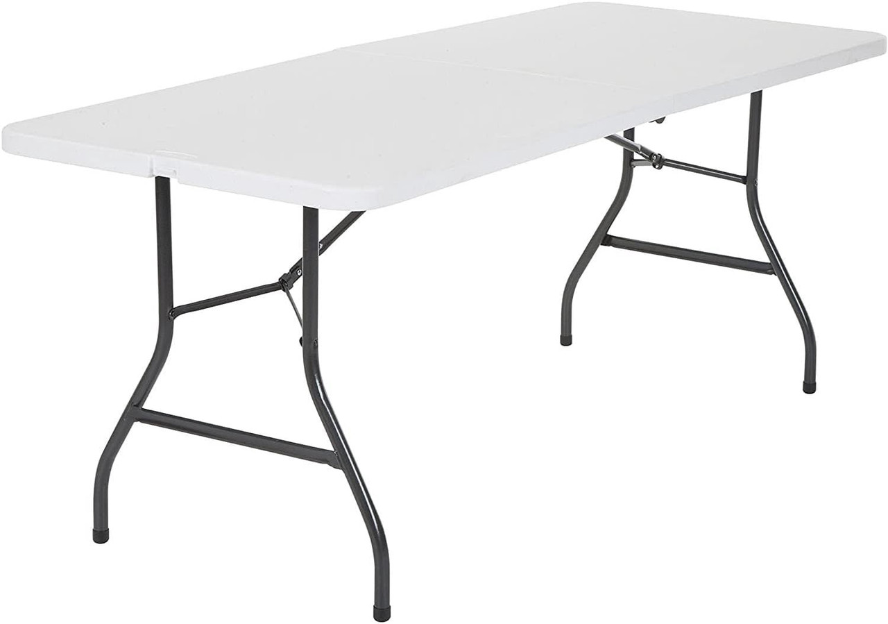 TABLE FOLDING PLASTIC WHITE AC-Z180A 6FT 2 HALF RECTANGLE 70