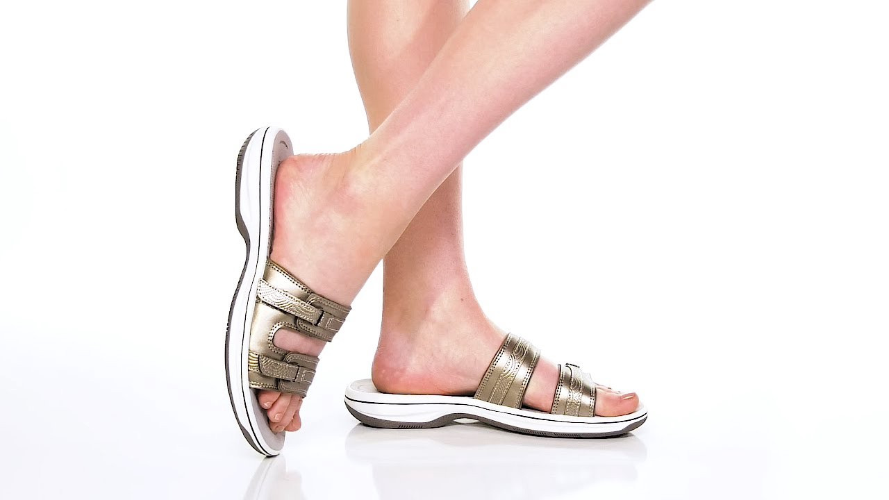 Footwear Women Clarks Breeze Piper Sandal Peach Tangerine