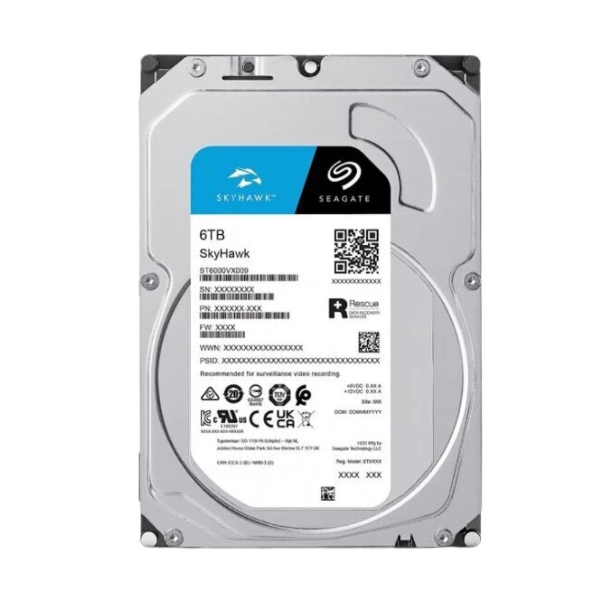 COMPUTER HARD DRIVE SATA 6TB SEAGATE SKYHAWK SURVEILLANCE ST6000VX