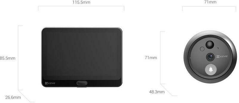 SECURITY CAMERA SMART WIFI EZVIZ CS-HP4-R100-6E2WPFBS PEEPHOLE