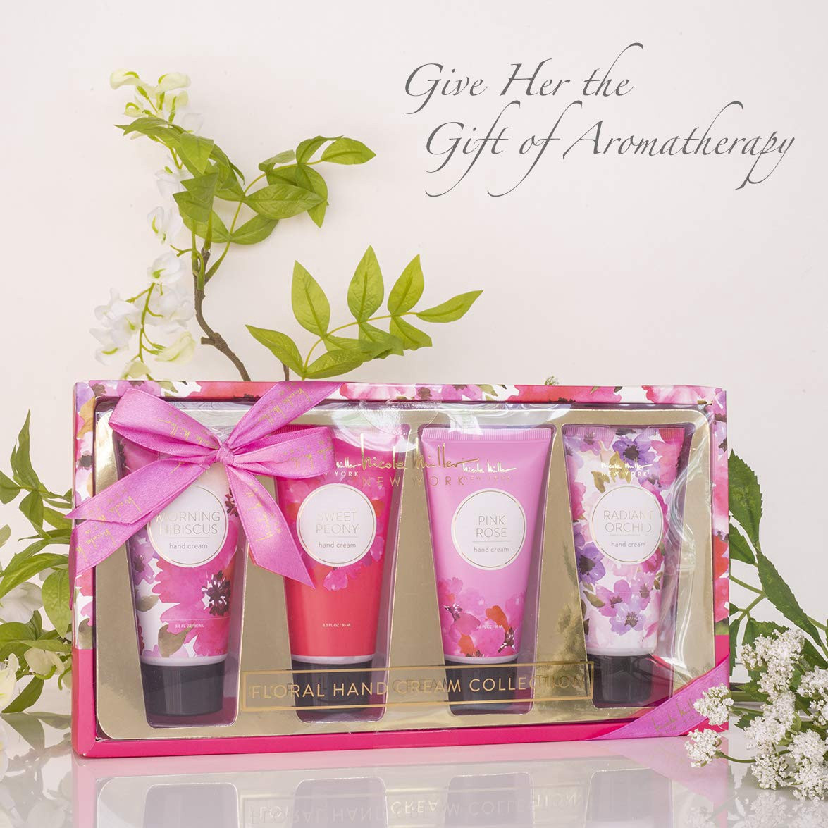 Lotion Set Nicole Miller 4Pcs Floral Hand Cream Set, Moisturizer