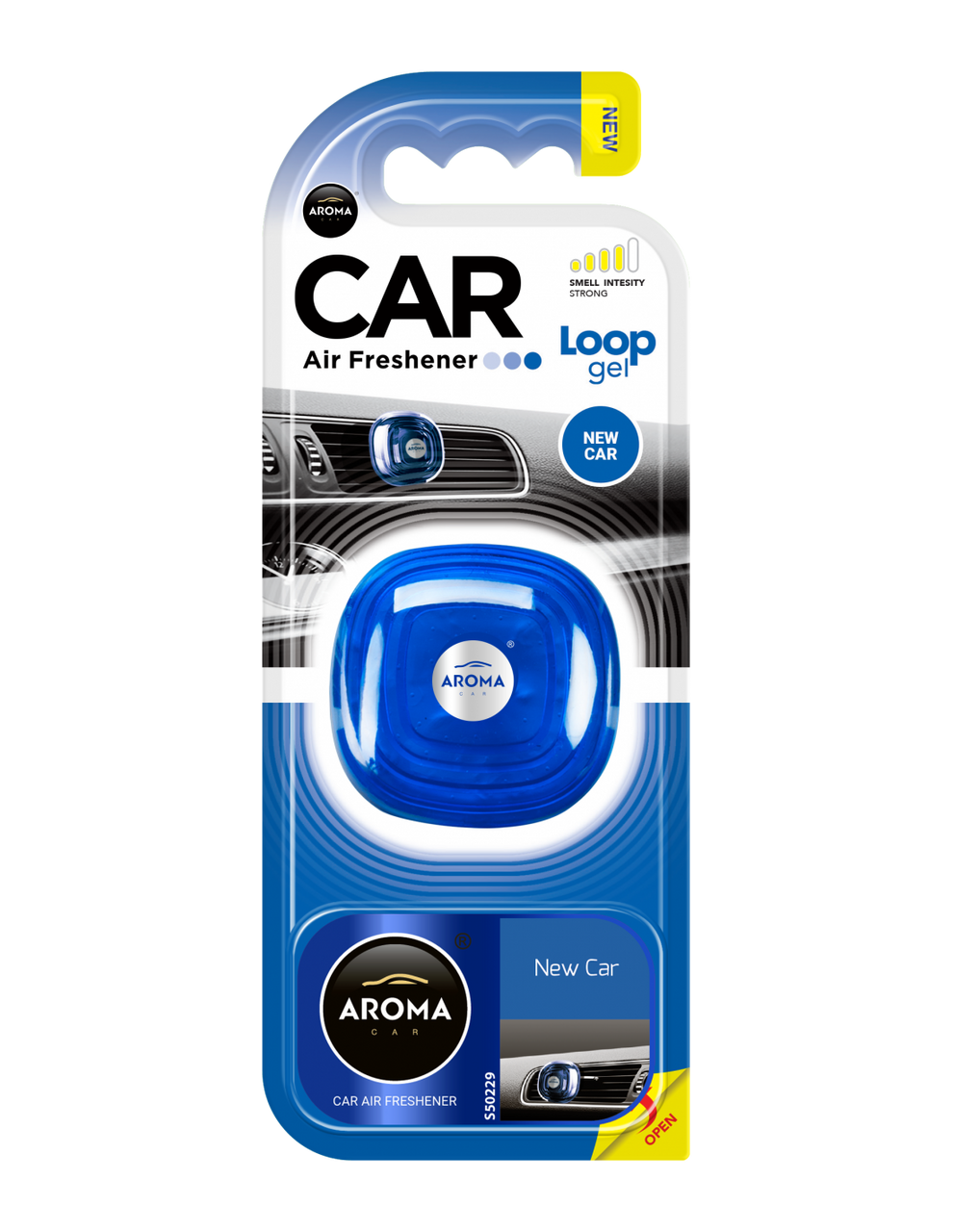 CAR AIR FRESHENER AROMA LOOP GEL NEW CAR S50229 Ally Sons