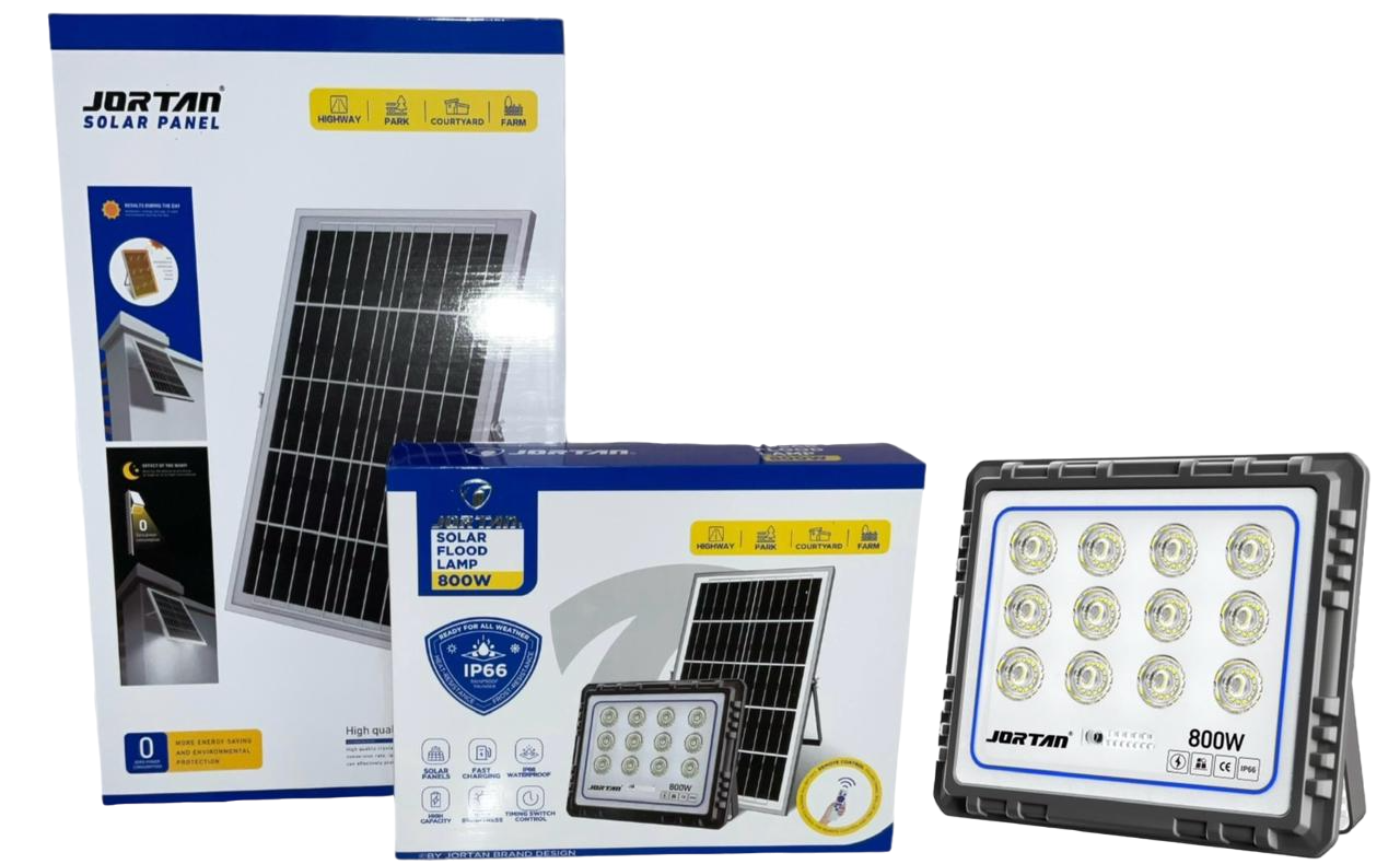 LAMP LED SOLAR FLOOD 800W JORTAN JT-92008-RY800W 6500K IP66 - A