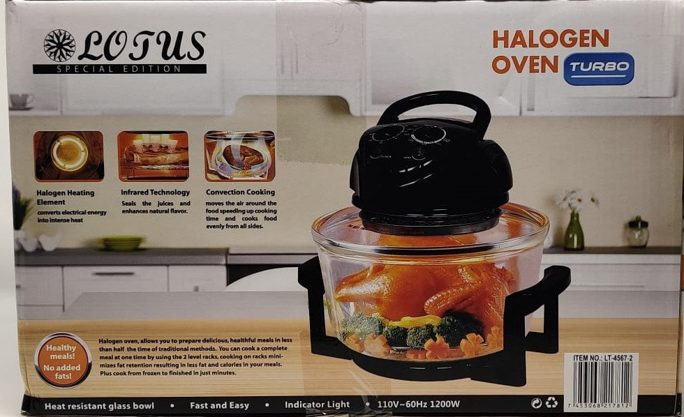 HALOGEN OVEN LOTUS TURBO LT-4567-2 1200W 12L Ally Sons
