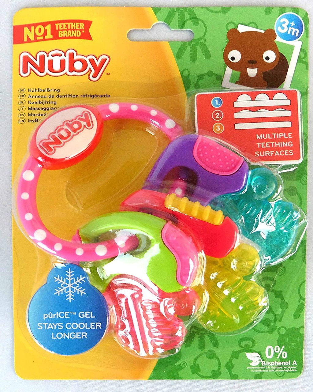 Baby Nuby Ice Gel Teether Keys Blue Pink Ally Sons