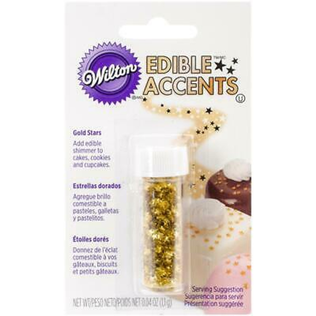 Wilton Edible Glitter Spray. 0.35oz Cakes Cupcakes Decorating Gold for sale  online