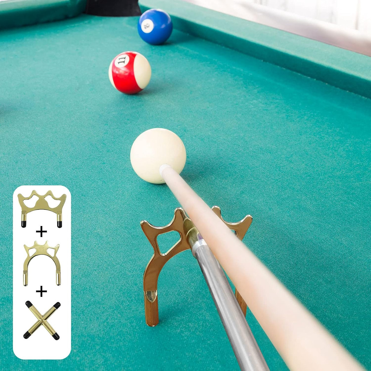 POOL CUE STICK BRIDGE TRIPPLE BRASS HEAD RETRACTABLE - A. Ally & Sons