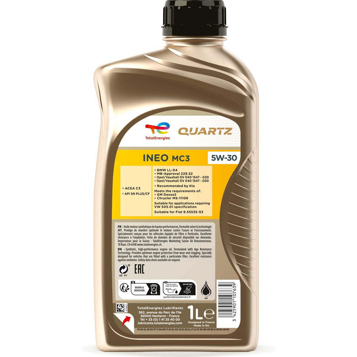 OIL TOTAL ENERGIES QUARTZ INEO MC3 5W-30 1 LITER - A. Ally & Sons