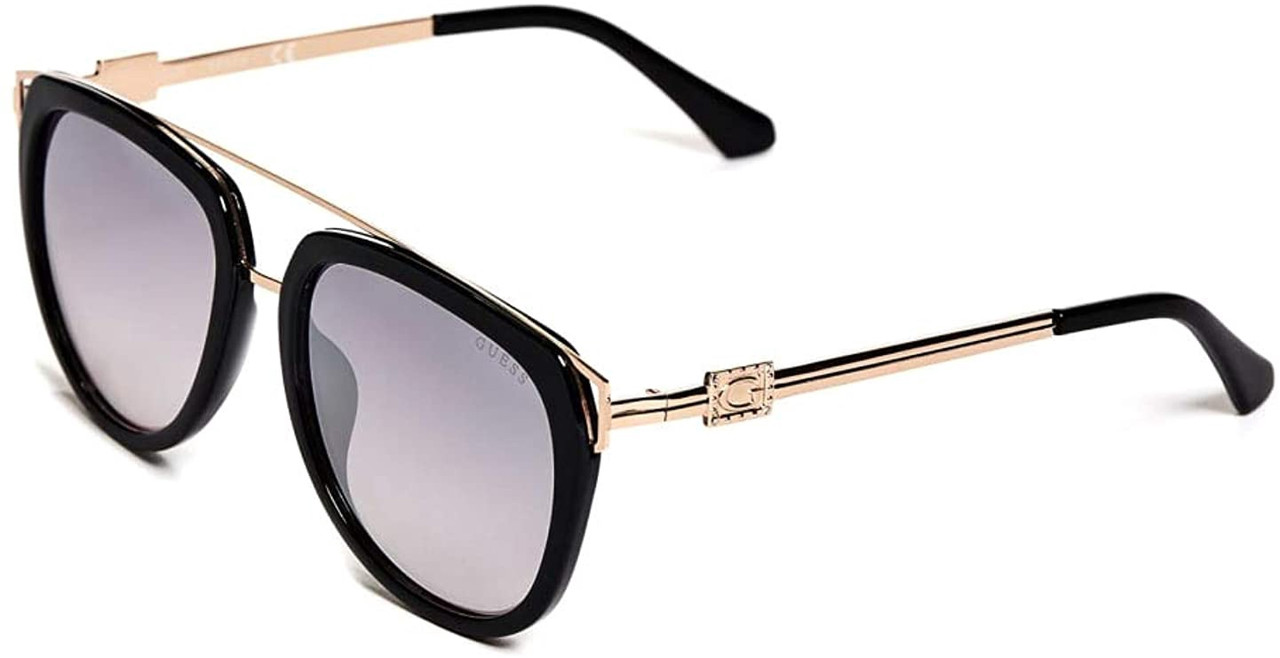 NWT Guess Women\'s Sunglasses with Gold Frame and Black Lenses Guess Round Sunglasses GF0305 01C Black Gloss Gold Frame  main image 4