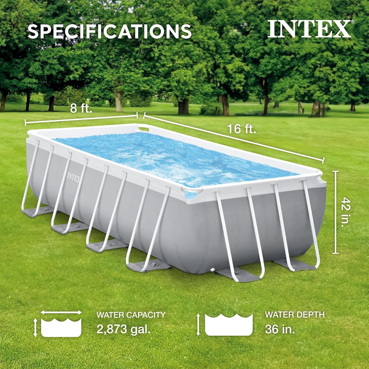 POOL INTEX 26791EH PRISM FRAME 16FT X 8FT X 42