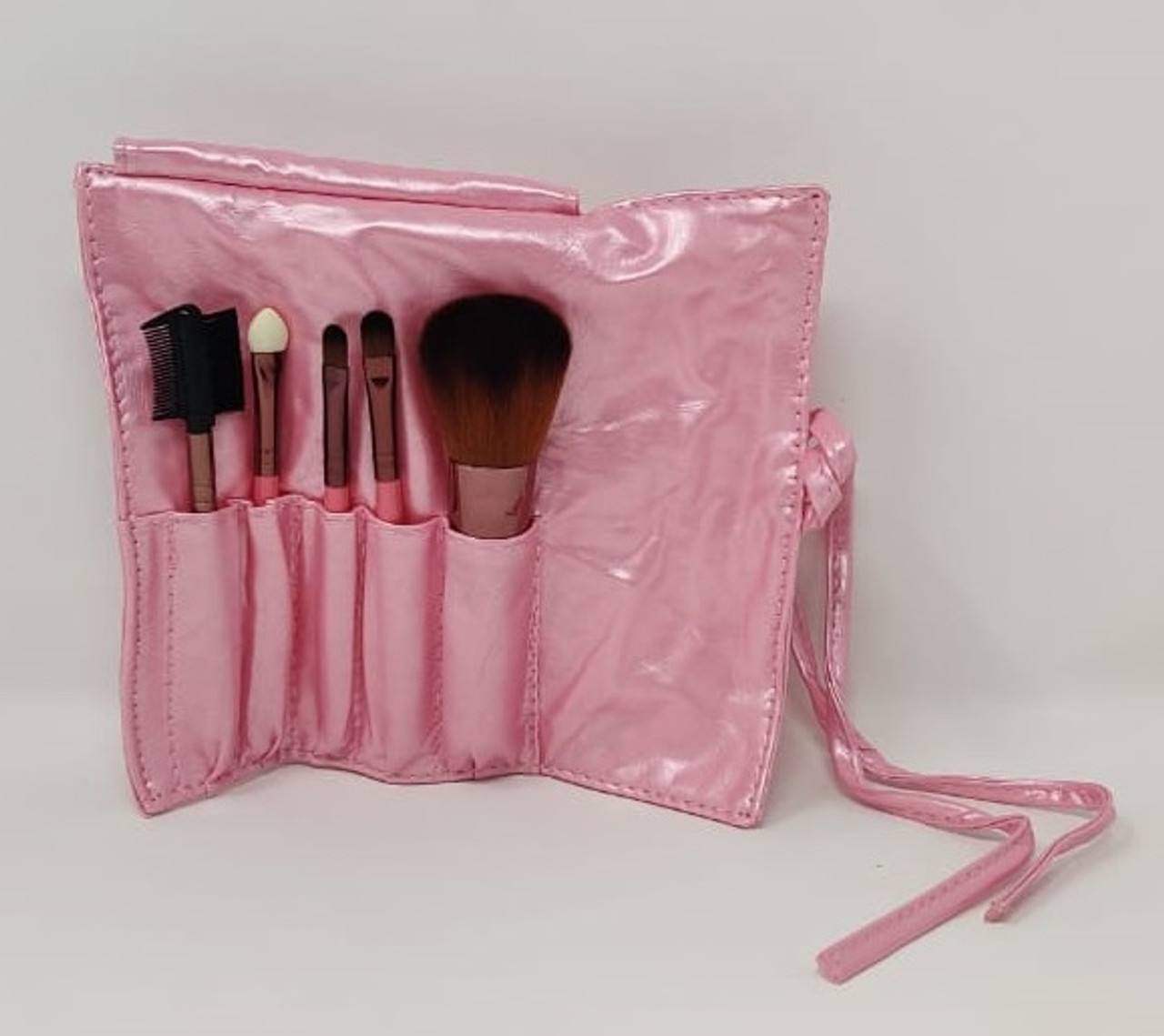 Deluxe Leather Cosmetic Nail Brush Holder - Pink - Each (610337)