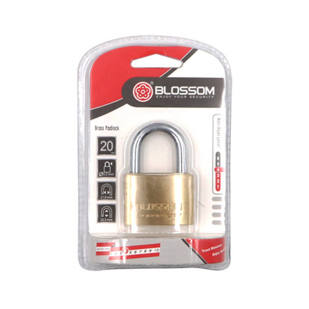 PADLOCK BLOSSOM 20MM BRASS GWP-BC1620 - A. Ally & Sons