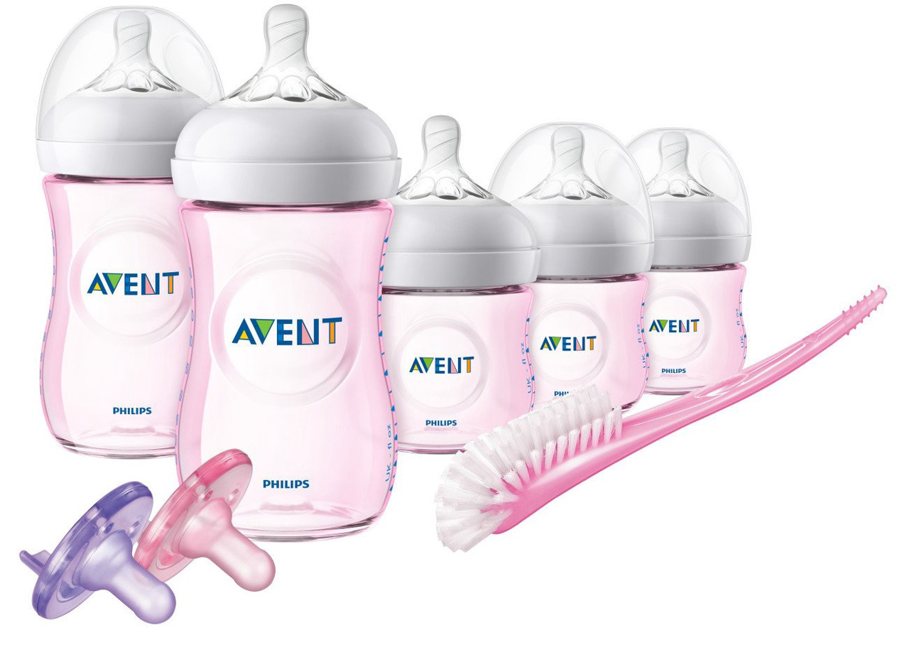 Baby Philips Avent Natural Baby Bottle Pink Gift Set SCD206/11 A