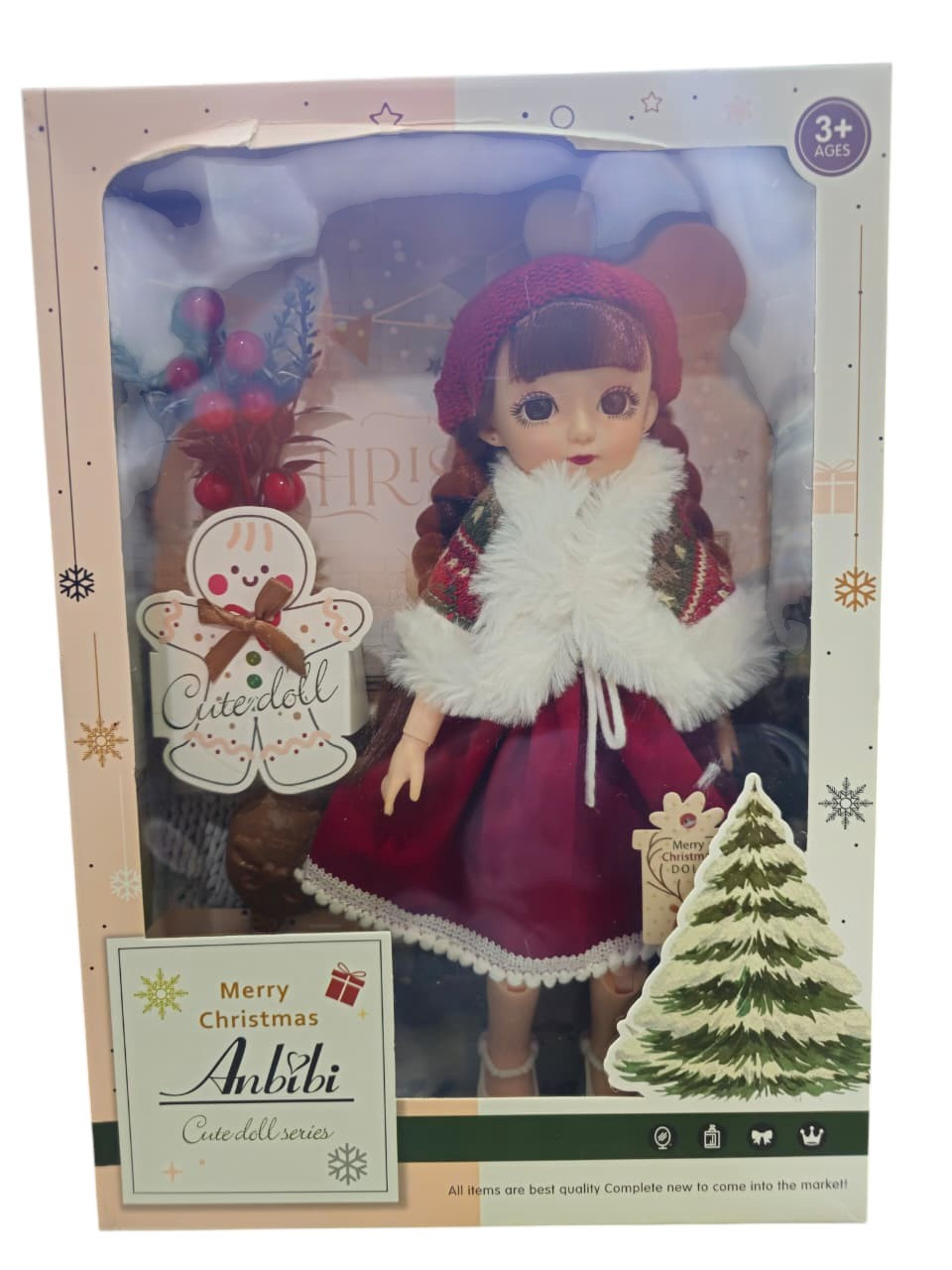 TOY MERRY CHRISTMAS ANBIBI CUTE DOLL WX204-3 - A. Ally & Sons