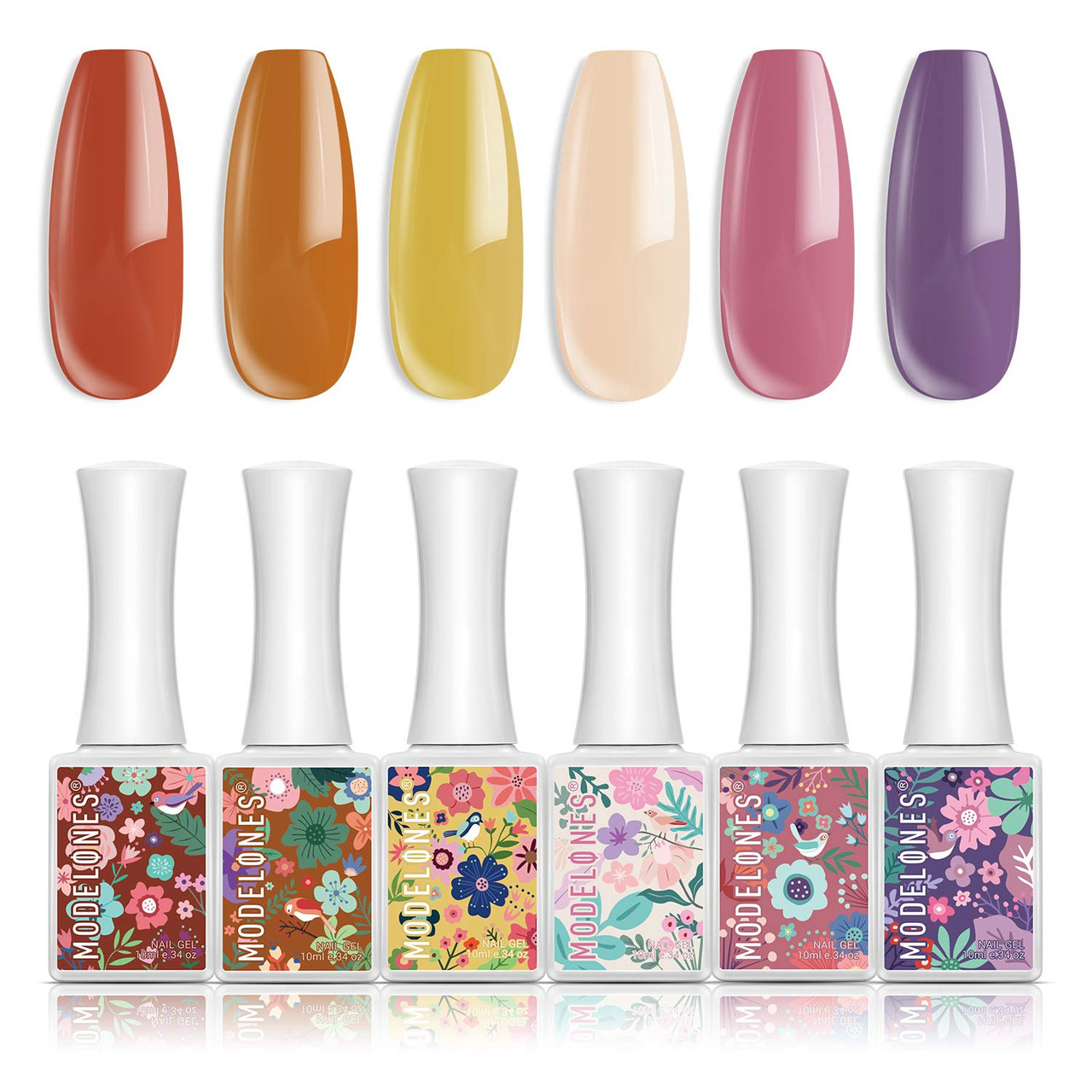 Nails Modelones Gel Nail Polish Set Secret Garden Vibrant Pink