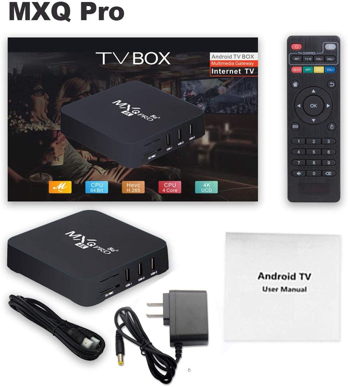 TV BOX ANDROID 10.1 2G+16G MXQ PRO 5G 4K UCD 3840X2160 - A. Ally
