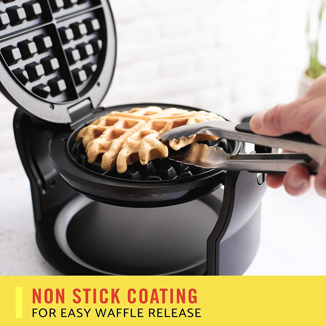 Bella - Non-Stick Rotating Belgian Waffle Maker - Stainless Steel