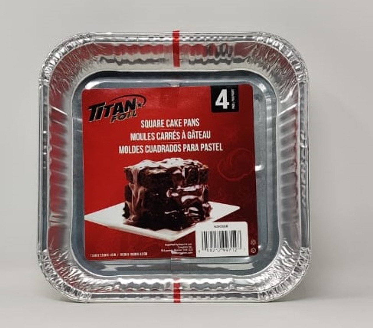 Titan Foil - Moules carrées à gâteaux en aluminium, paq. de 4, Fr