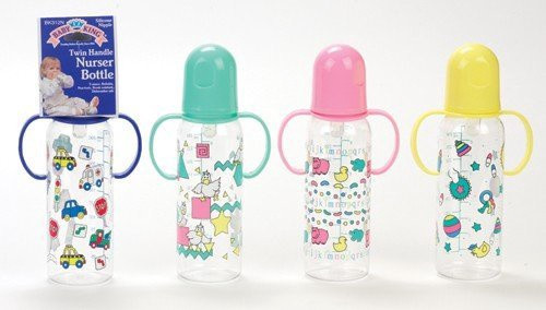 BABY BOTTLE 9oz PRINTED TWIN HANDLE NURSER BABYKING BK504 BPA FREE