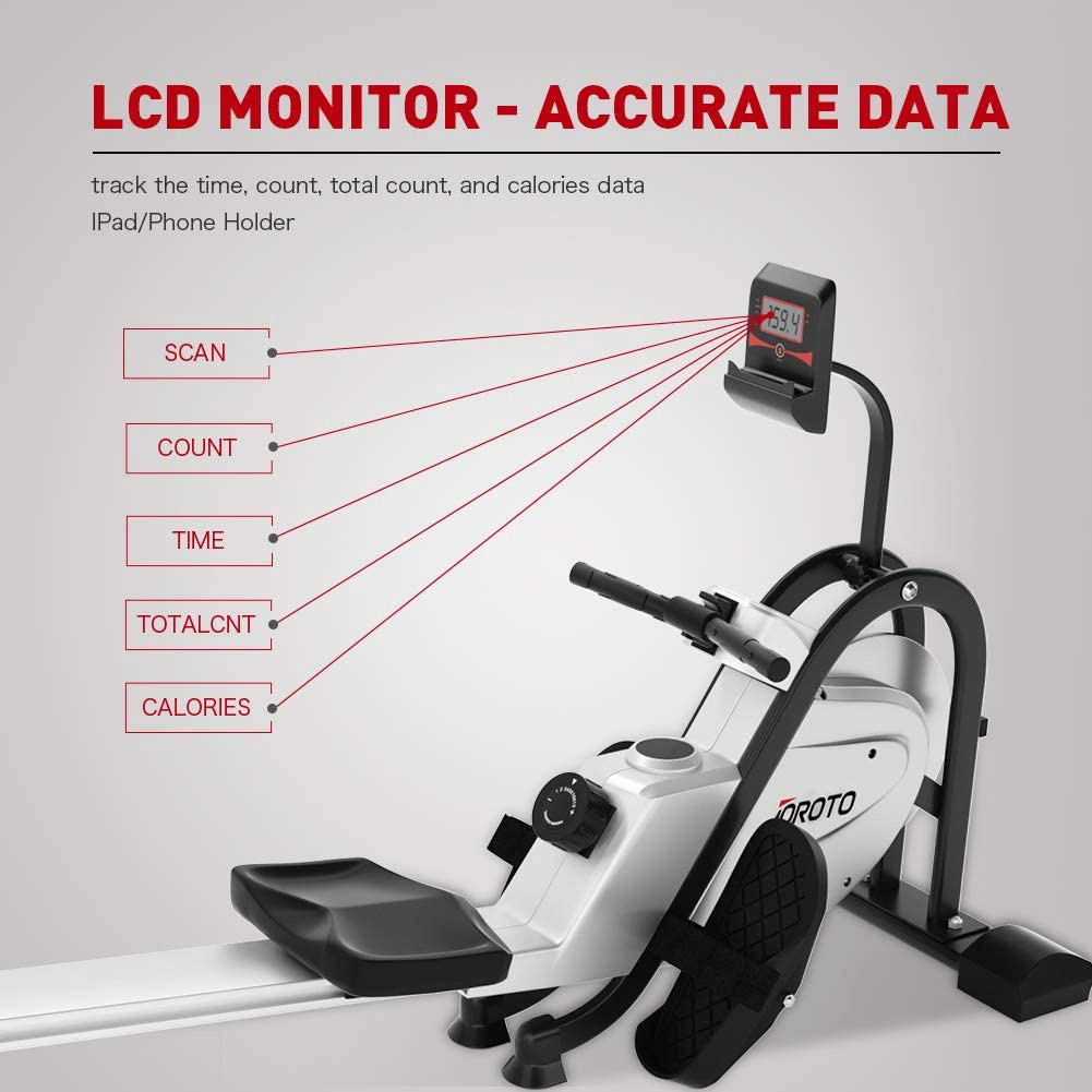 Rowing Machine JOROTO MR35 Magnetic Rowing with LCD Display 300lbs