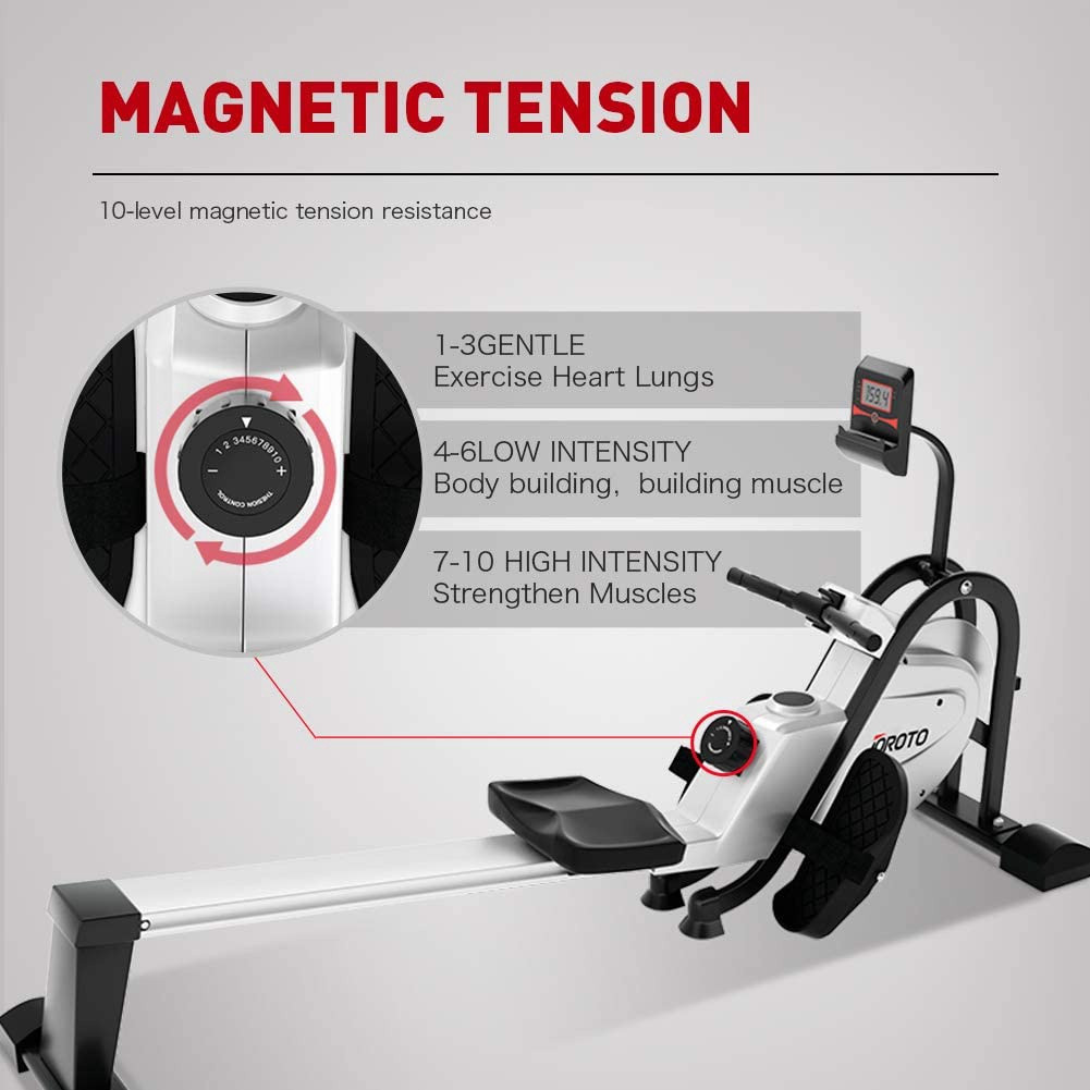 Rowing Machine JOROTO MR35 Magnetic Rowing with LCD Display 300lbs