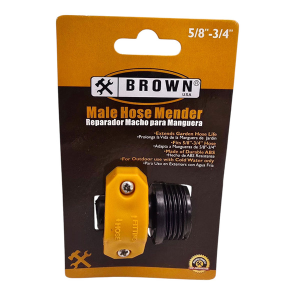 HOSE MENDER MALE 5/8"-3/4" BROWN USA BRHC017