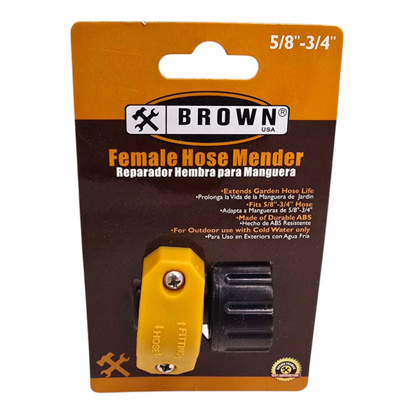 HOSE MENDER FEMALE 5/8"-3/4" BROWN USA BRHC016