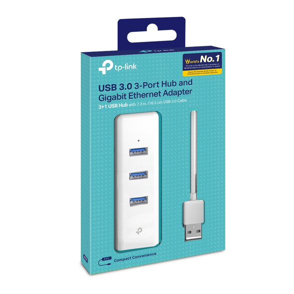 COMPUTER USB 3.0 3 PORT HUB GIGABIT ETHERNET ADAPTOR TP-LINK UE330