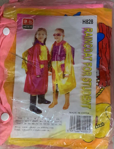 RAINCOAT FOR STUDENT #H828 HUA YI