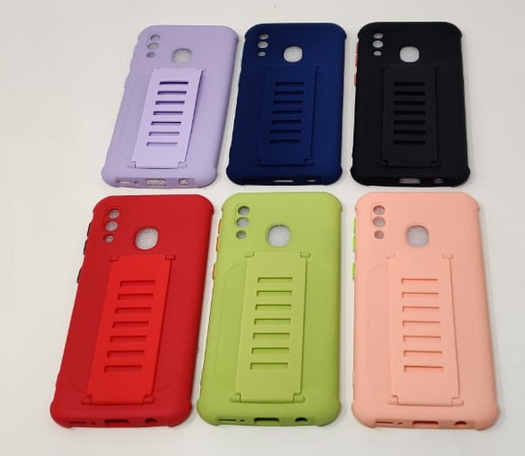 PHONE CASE FOR SAMSUNG A40 SILICONE WITH HAND STRAP