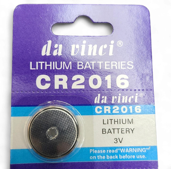BATTERY LITHIUM DA VINCI CR2016 COIN SOLD EACH