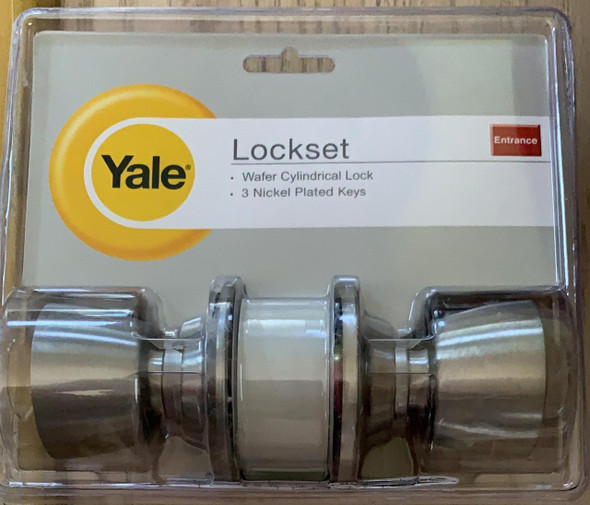 LOCK YALE ENTRY KNOB STAINLESS STEEL #VMY5117 US32D KEYED