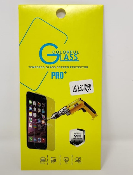 PHONE SCREEN PROTECTOR FOR LG K50 / Q60 TEMPERED GLASS PRO+ COLORFUL GLASS
