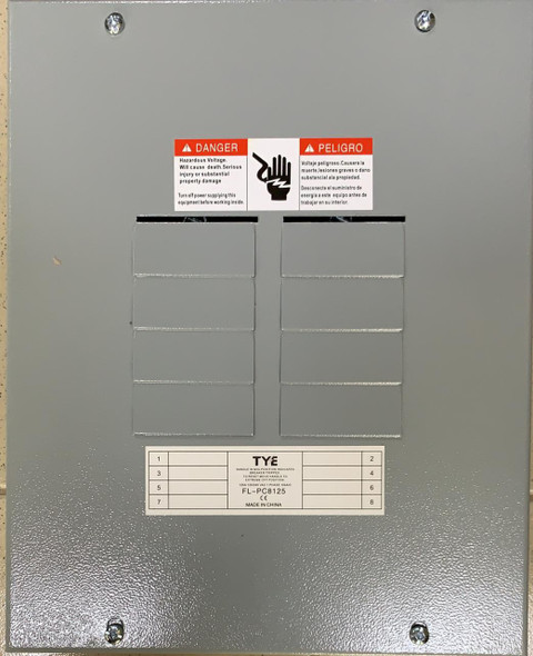 BREAKER PANEL 8 X 16 TYE 125AMPS SURFACE TYPE