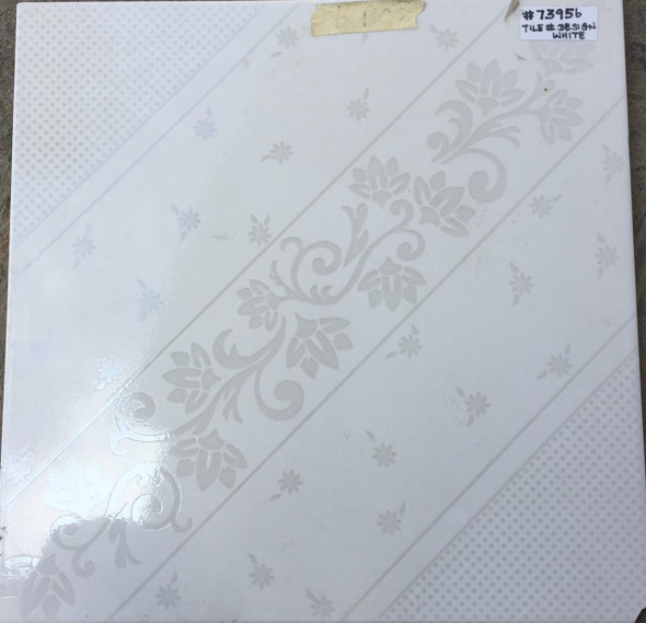 TILE CERAMIC 18X18 N/SKID DESIGN WHITE