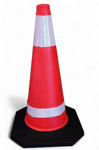 TRAFFIC CONE PVC 30" 75CM WITH REFLECTIVE TAPE