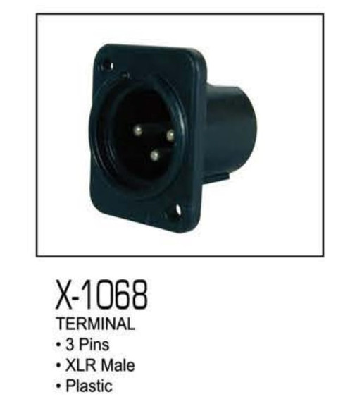 PLUG CHASS XLR MALE 3-PIN X-1068 ZEBRA PLASTIC