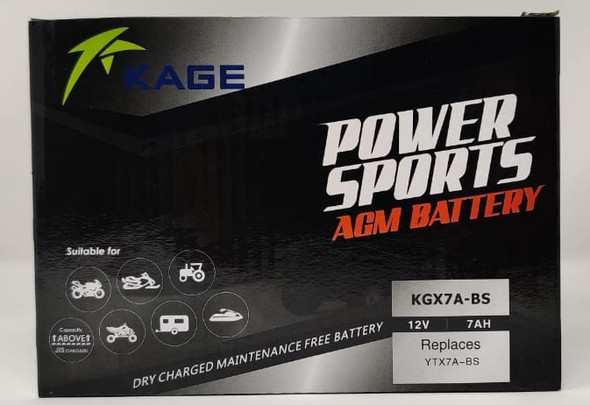 M/CYCLE BATTERY KAGE KGX7A-BS YTX7A-BS WITH ACID 12V 7AH