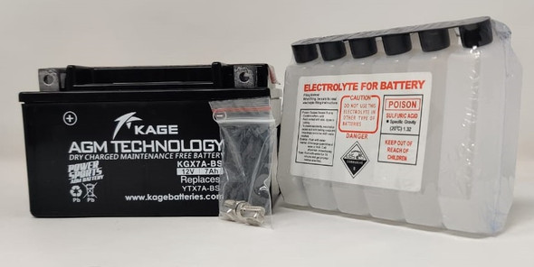 M/CYCLE BATTERY KAGE KGX7A-BS YTX7A-BS WITH ACID 12V 7AH