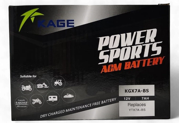 M/CYCLE BATTERY KAGE KGX7A-BS YTX7A-BS WITH ACID 12V 7AH