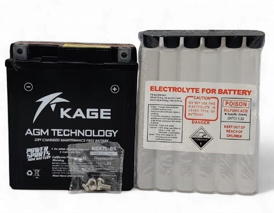 M/CYCLE BATTERY KAGE KGX7L-BS YTX7L-BS WITH ACID 12V 7AH