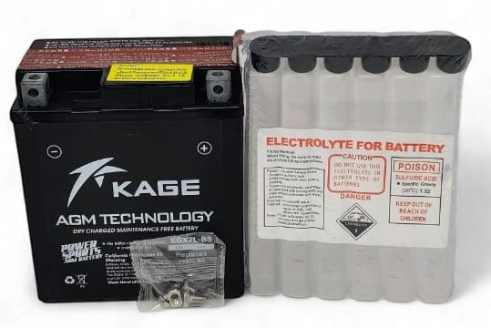 M/CYCLE BATTERY KAGE KGX7L-BS YTX7L-BS WITH ACID 12V 7AH