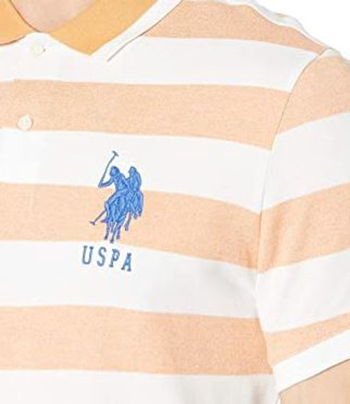 Men Shirt Polo US Polo Orange strip slim fit