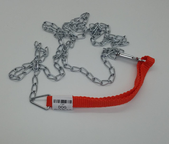 DOG CHAIN 2.0 X 60" WITH RED HAND STRAP