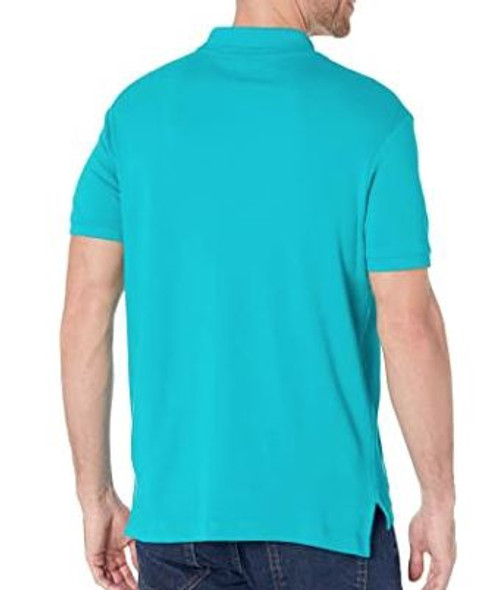 Men Shirt Polo US Polo Turquoise, slim fit, navy logo