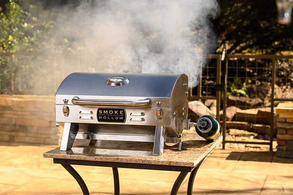 BAR B QUE GRILL SMOKER MASTERBUILT SH19030819 SMOKE HOLLOW TABLETOP STAINLESS STEEL 1 BURNER