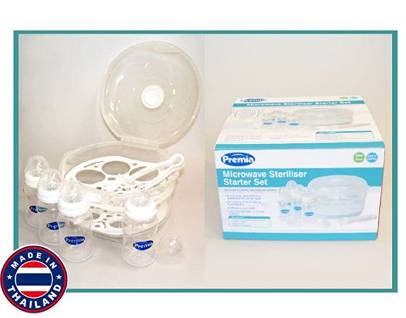 Baby Microwave Sterilizer Premia includes 4 bottles