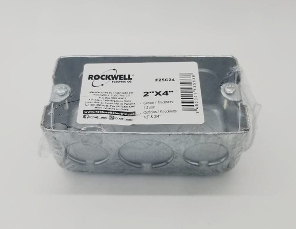 BASE METAL 2" X 4" ROCKWELL 20/25MM KNOCKOUT F25C24