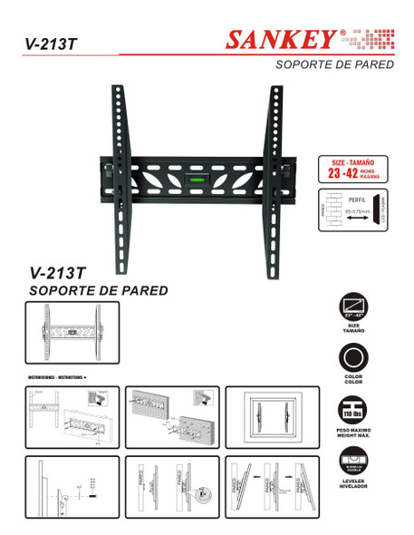 TV WALL BRACKET 32"-55" SANKEY V-213T